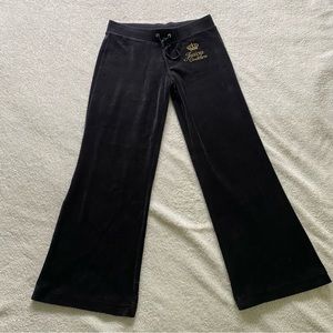 Juicy Couture black velour lounge pant size small